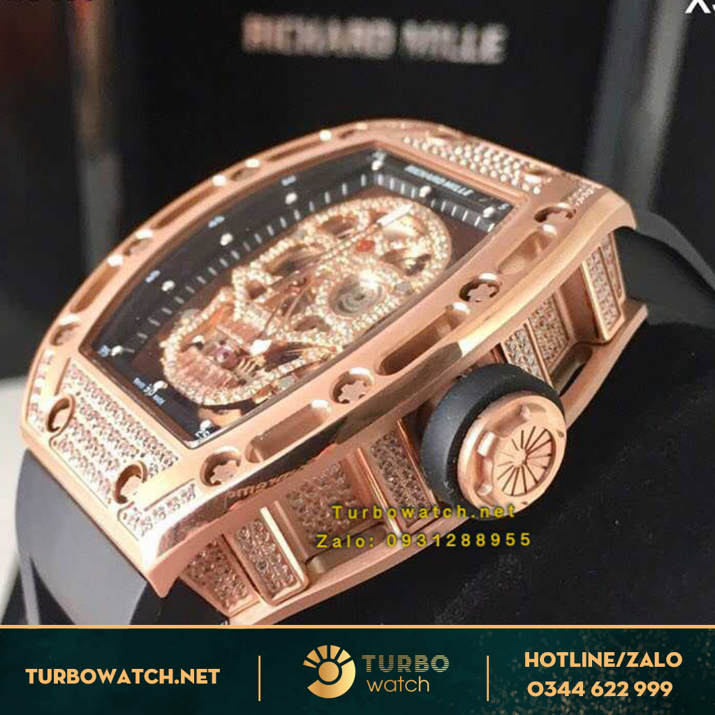 đồng hồ RICHARD MILLE siêu cấp 1-1 RM052 SKULL ROSE GOLD