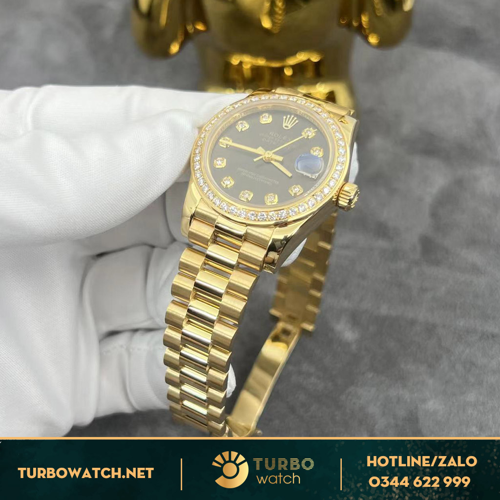 Rolex Lady Datejust 278278 Mặt Số Chocolate Vàng Gold 18k Vành Kim Cương Thiên Nhiên