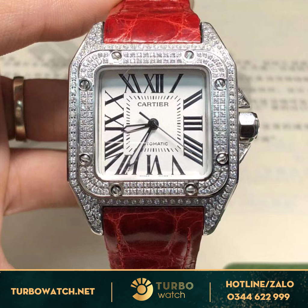 đồng hồ CATIER fake 1-1  full diamond red 