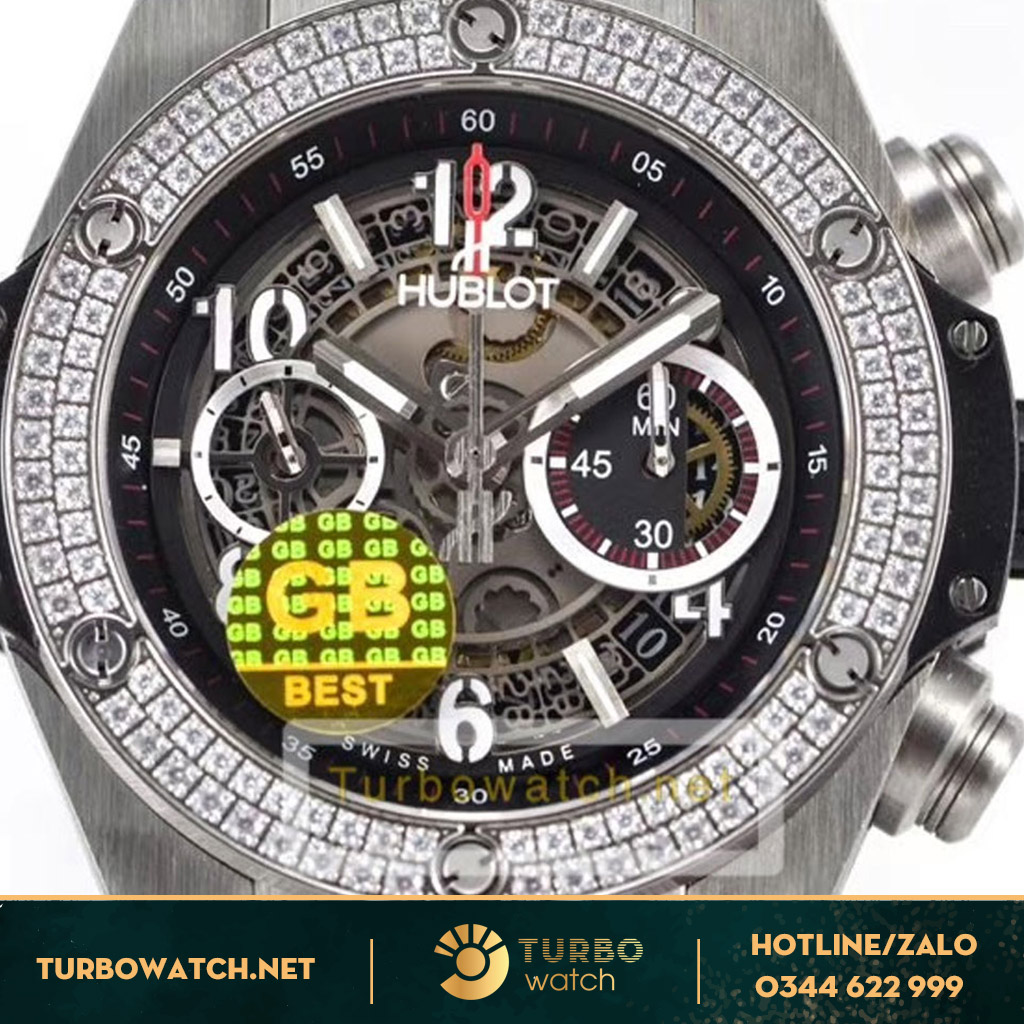 đồng hồ Hublot replica 1-1 Unico Titanium Diamond