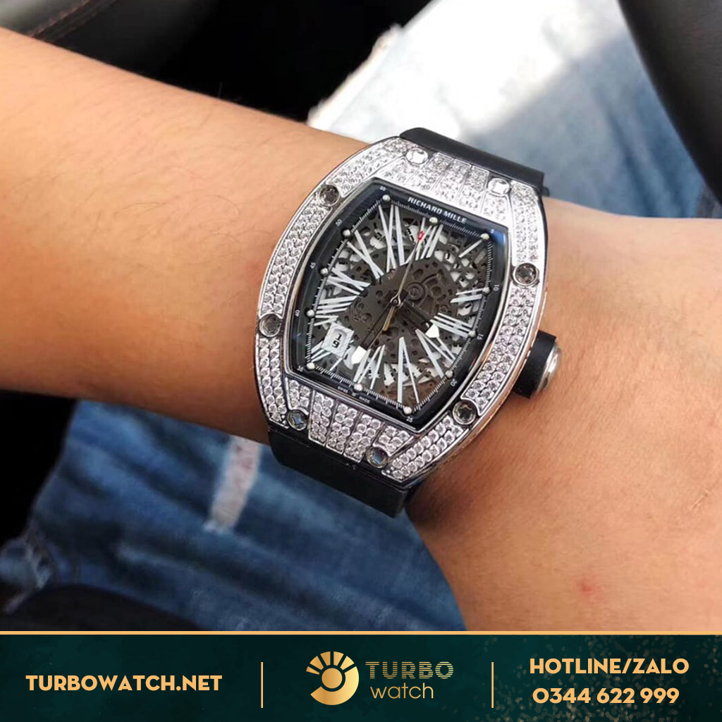 đồng hồ RICHARD MILLE super fake 1-1 RM023 Full Diamond 