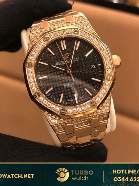 đồng hồ Audemas piguet siêu cấp Royal Oak Gold Diamond black