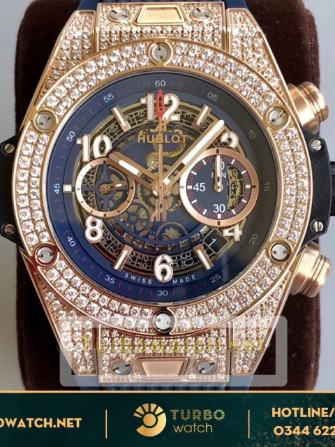 đồng hồ Hublot replica 1-1 UNICO KING GOLD PAVE