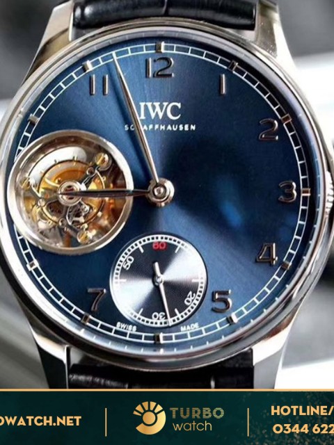 đồng hồ IWC  super fake 1-1 TOURBILLON HAND-WOUND BLEU