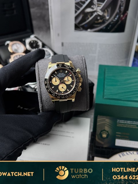 Đồng Hồ Rolex Cosmograph Daytona Rep1:1 116518LN Mặt Số Đen Và Vàng Champagne