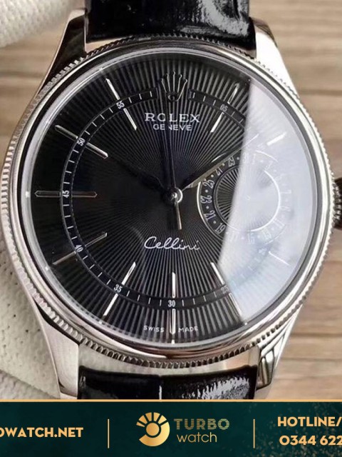 đồng hồ rolex fake 1-1 Cellini Guil black