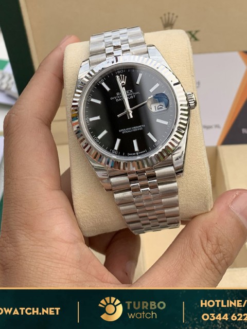 đồng hồ Rolex fake 1-1 Datejust Black Dial Jubilee
