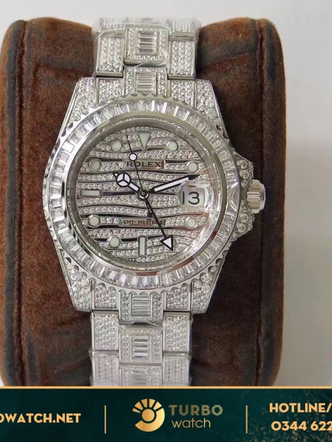 Đồng Hồ Rolex Fake 1-1 GMT - Master II Full Diamond