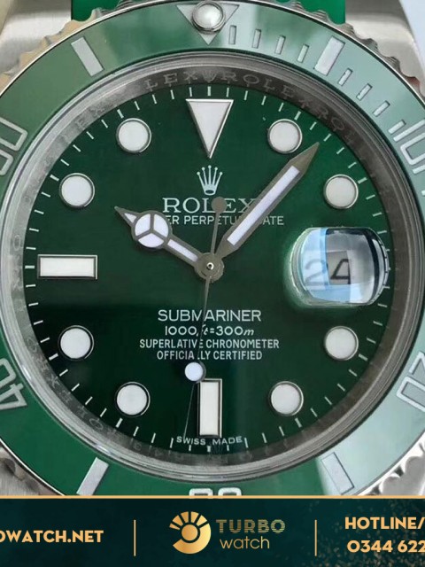 đồng hồ Rolex fake 1-1 Submariner Hulk 116610LV