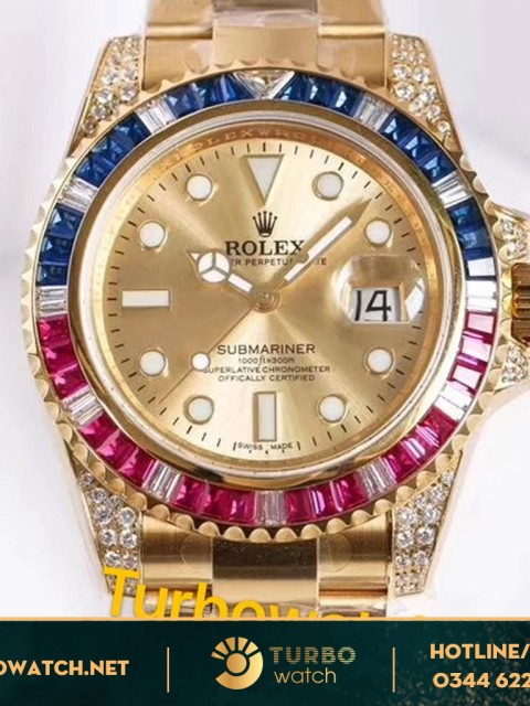 đồng hồ Rolex super fake 1-1 Submariner 2 Tone gold