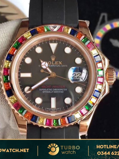 đồng hồ Rolex super fake 1-1 Yacht-Master Rainbow Sapphire